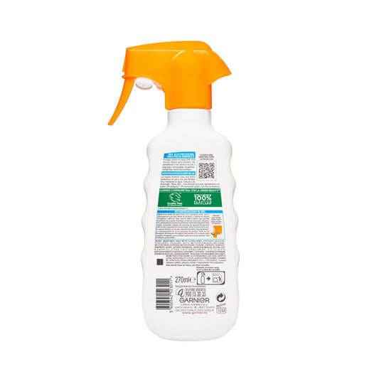 Garnier, Delial Sensitive Advanced Spray Protector FPS50+, Crema Solar Para Pieles Claras, Sensibles e Intolerantes al Sol, muy Resistente al Agua, 0% Graso, 0% Pegajoso, Formato Grande, 270ml
