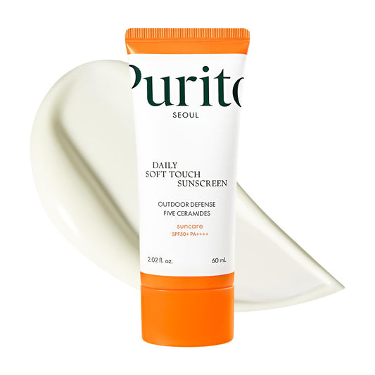 PURITO SEOUL Protector Solar Diario de Tacto Suave, SPF50+ PA++++, Ceramidas, No Blanquea, Protección UVA & UVB Resistente al Agua, K-Beauty