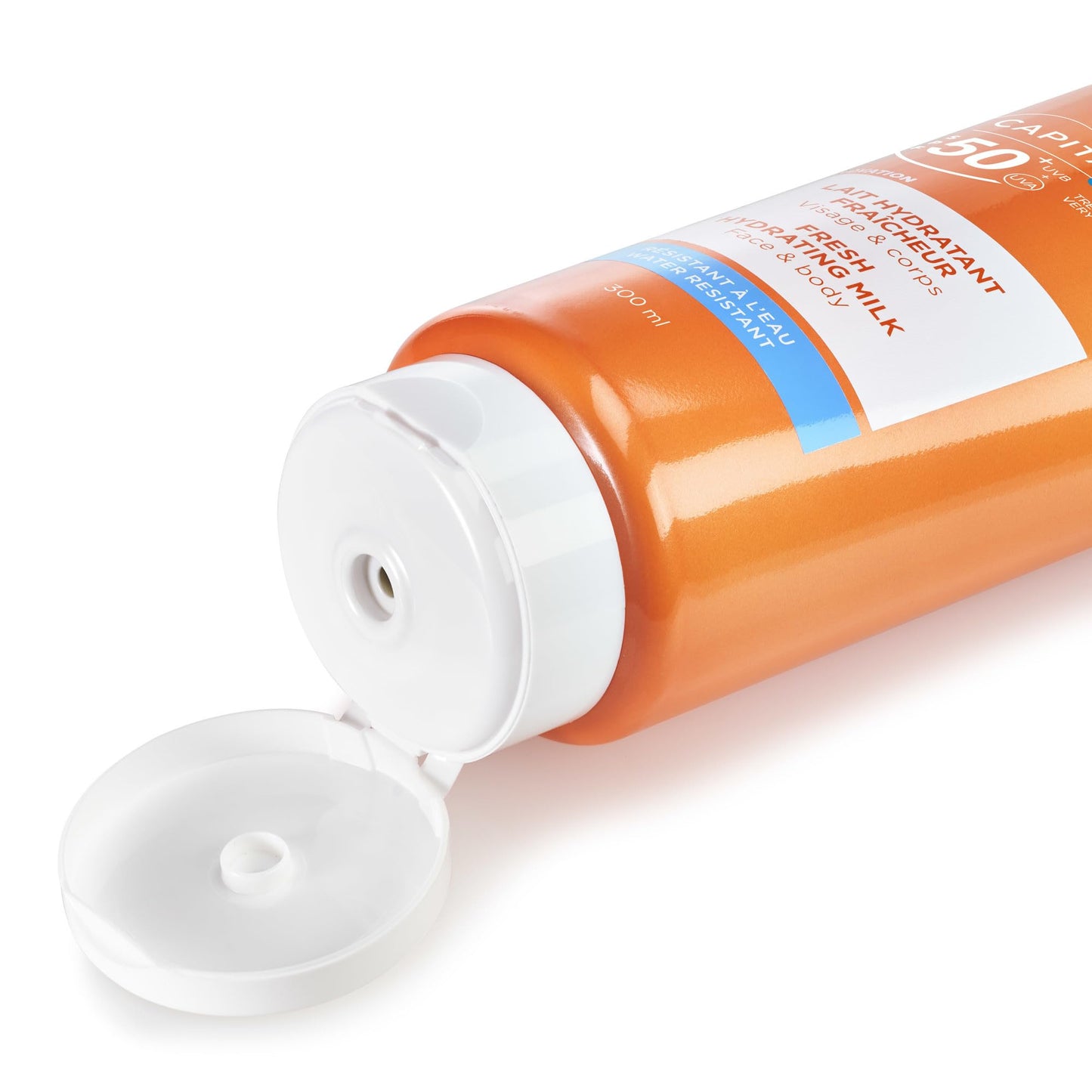 Vichy Leche Protectora e Hidratante, Pieles Sensibles, Hidratación Intensa, Fotoprotección SPF50+ Contra Rayos UVB y UVA, Formato Familiar, Capital Soleil, 300 ml